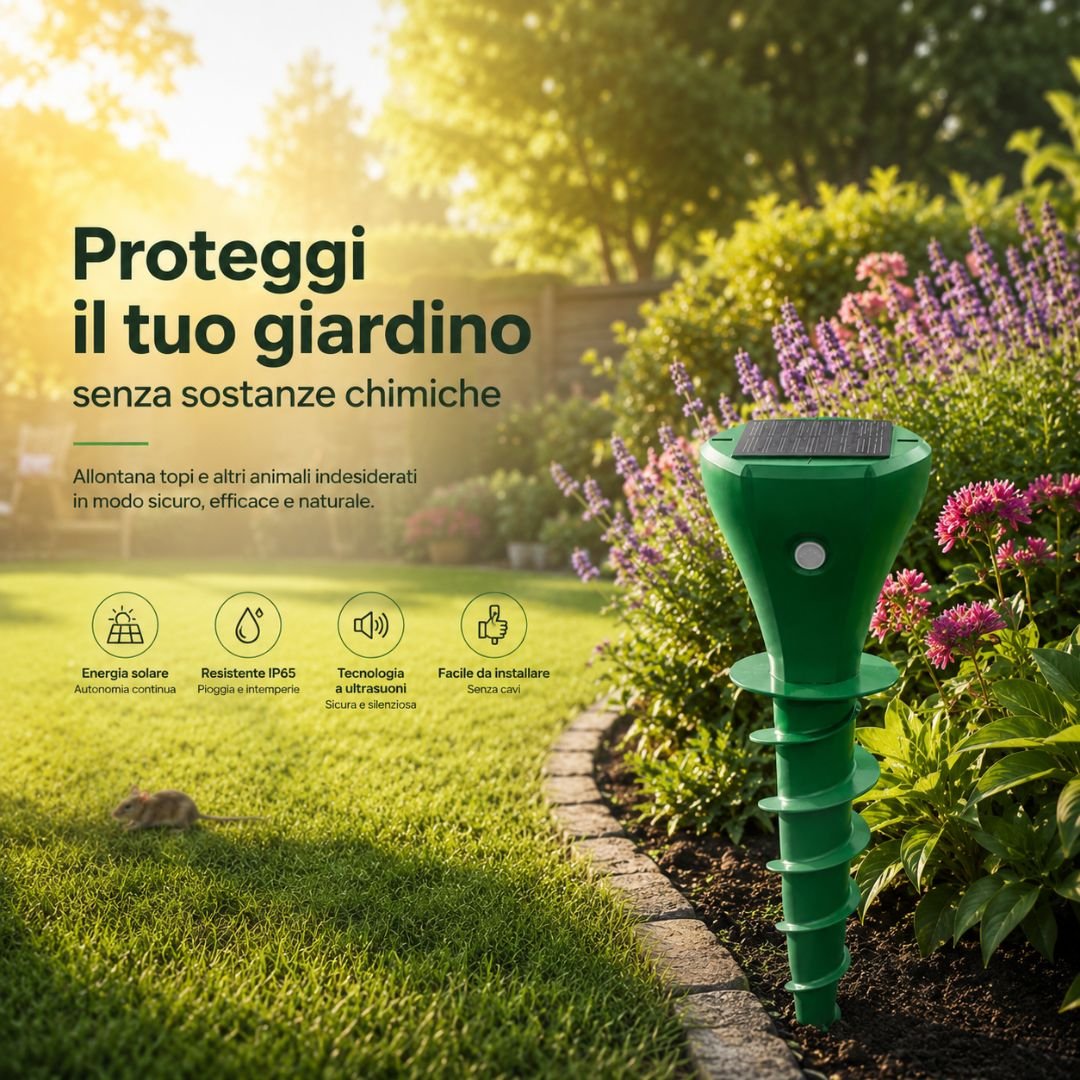 GardenPro repellente ultrasuoni in giardino