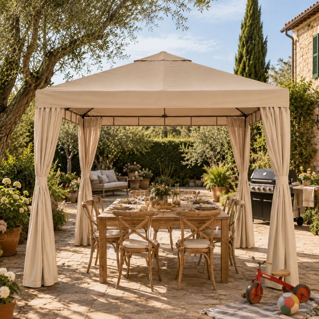 Gazebo 3x3 zona ombra giardino