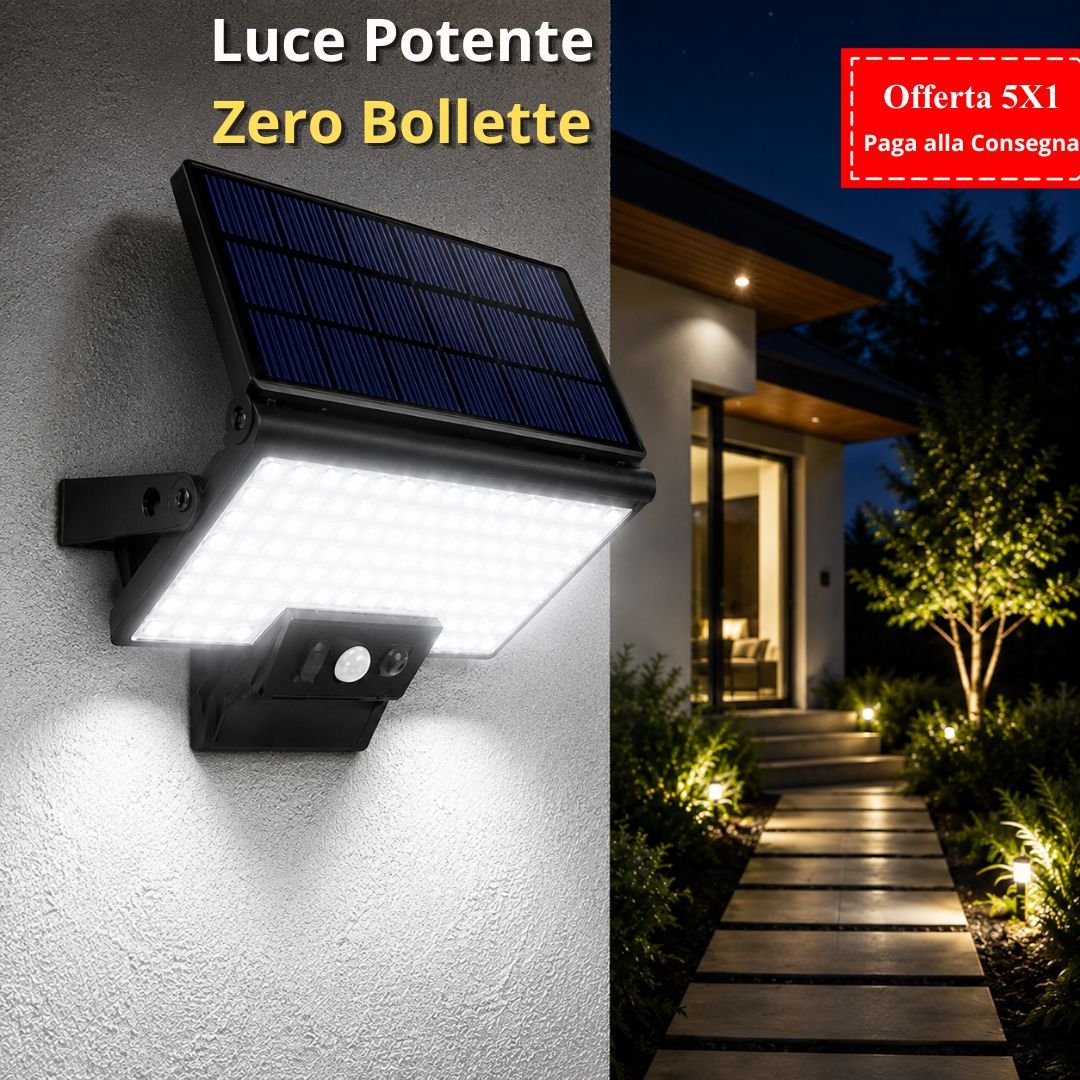 Faro solare LED con pannello orientabile