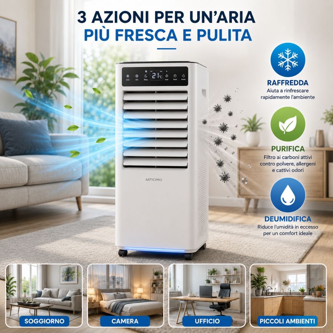 AirClimate Pro temperatura regolabile e controllo smart