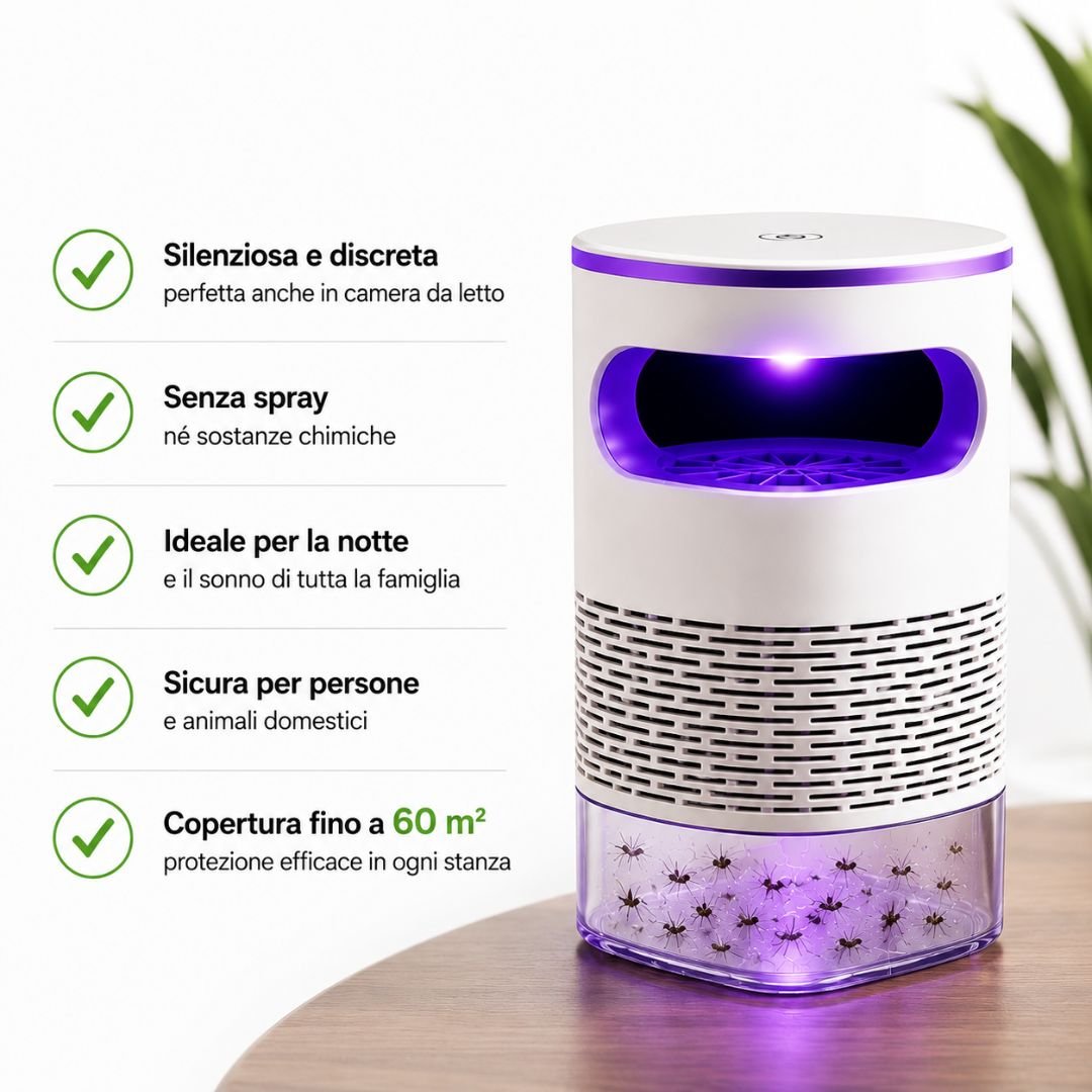 Lampada anti zanzare UV ricaricabile