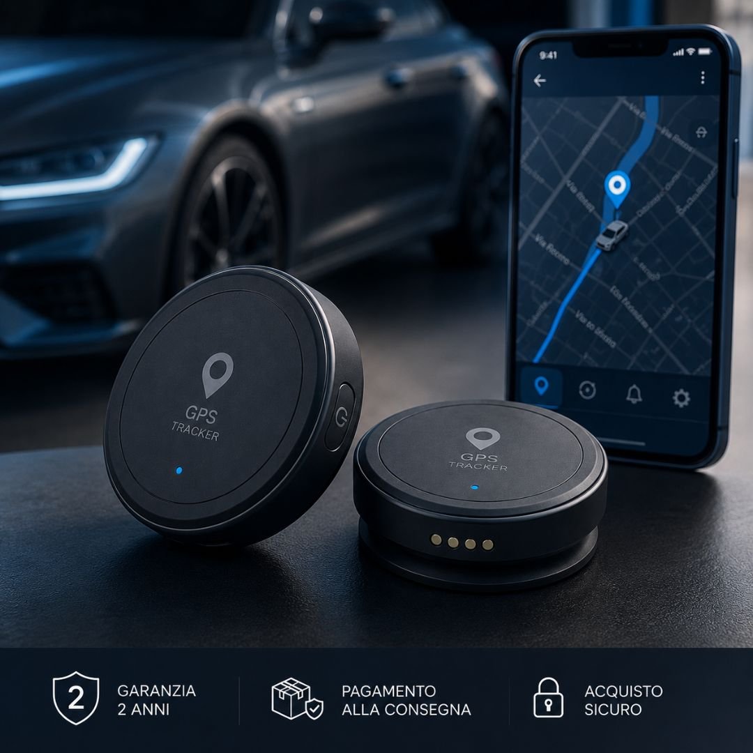 Mini GPS magnetico su auto con app smartphone
