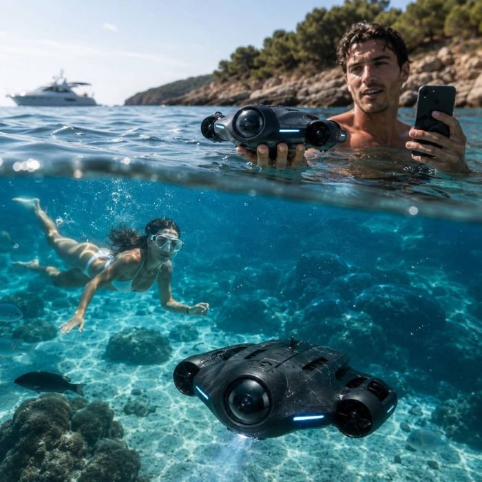 Drone subacqueo 4K controllabile tramite app