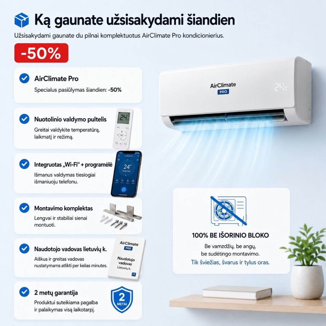 AirClimate Pro oro kondicionieriaus komplektas